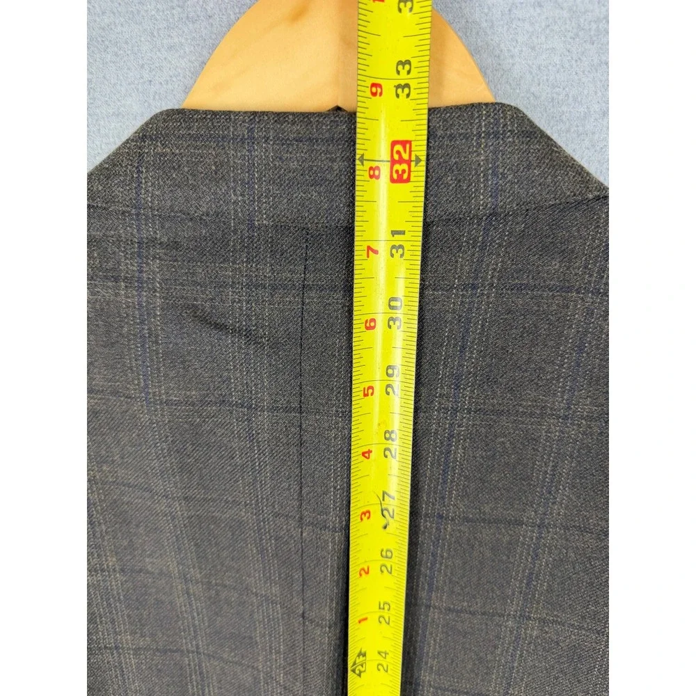 Joseph Abboud Mens 42R Silk Wool Blazer Brown Glen Plaid Sport Coat Nordstrom